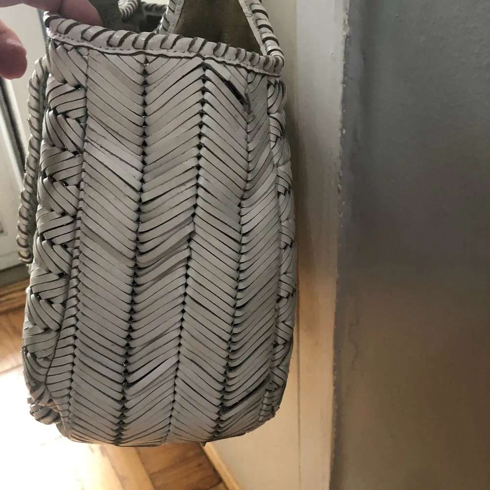 Anya Hindmarch London Woven Leather Neeson Tassel Tote Handbag - Picture 5 of 12